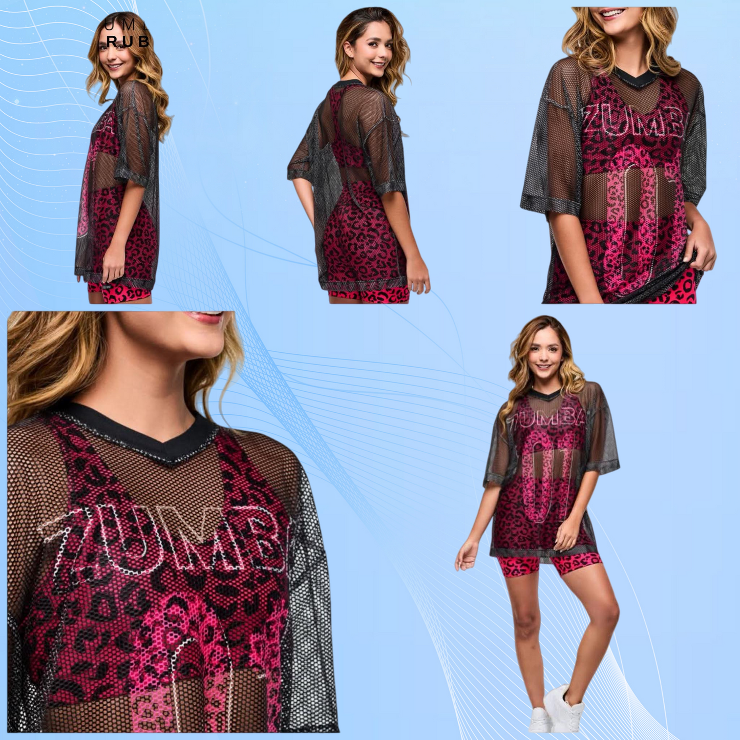 New arrived Zumba Wear Mesh V-Neck Top Mesh Top Shirts Tee Z1T001248