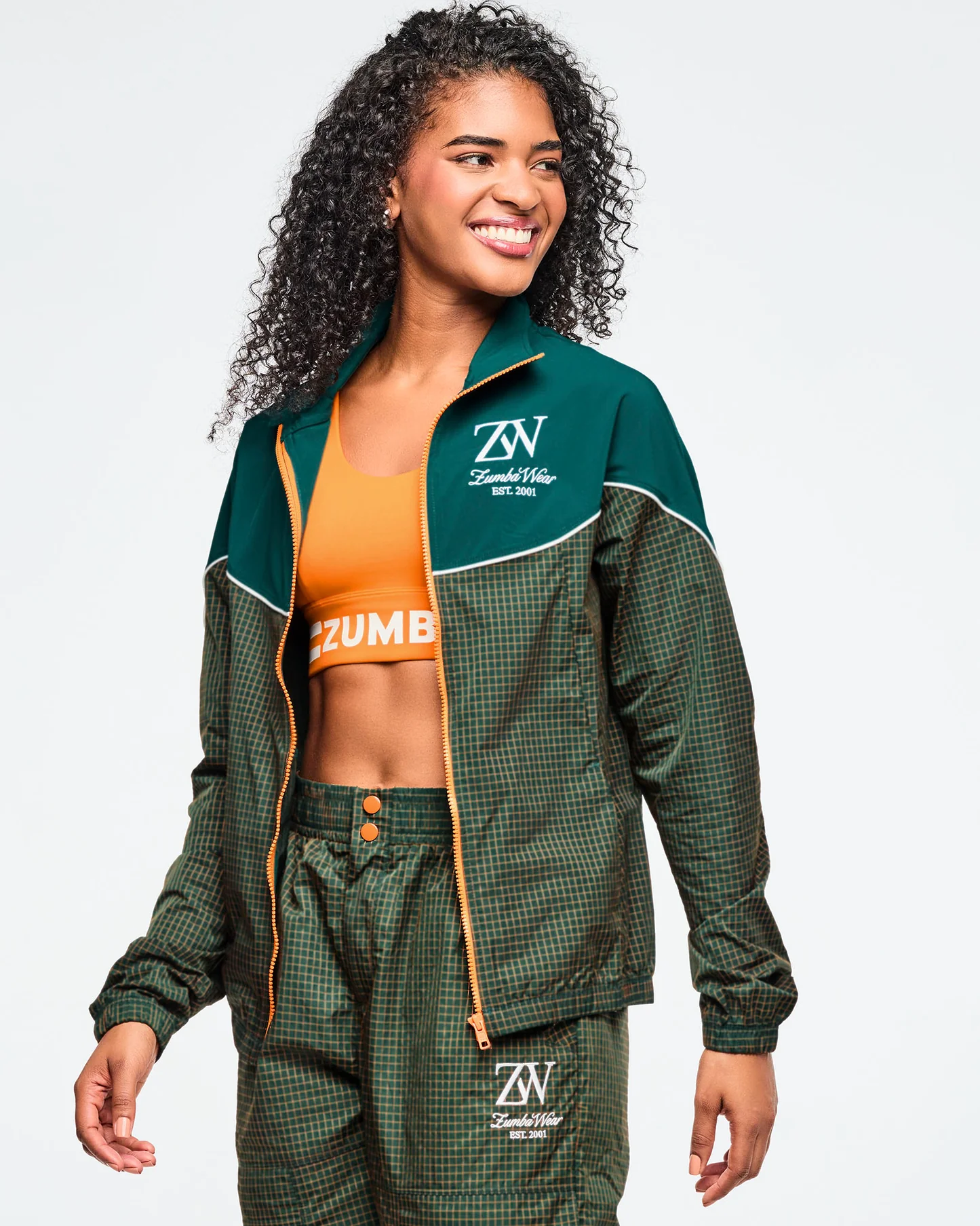 New Zumba Love Class of 2001 Unisex Curvy Yoke Jacket Teal Tango Z1T000333