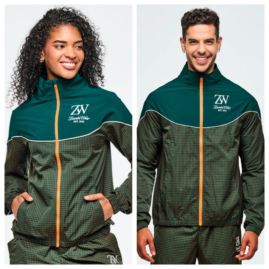 New Zumba Love Class of 2001 Unisex Curvy Yoke Jacket Teal Tango Z1T000333